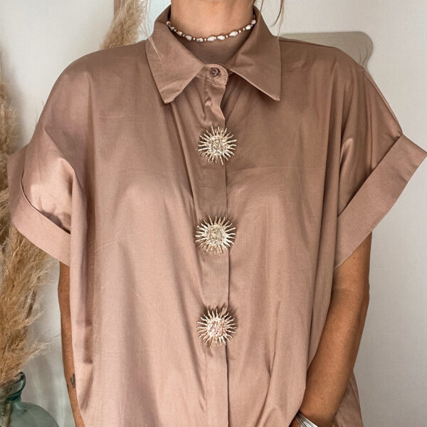 ensemble Siena femme chemise oversize broches soleil amovibles détail