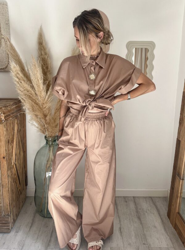 ensemble Siena femme chemise oversize nouée à la taille