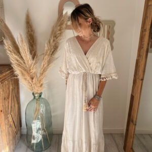 Robe longue cache coeur femme bohème ALBA vue de face