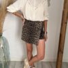 Jupe short femme léopard NAYA détail imprimé