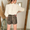 Jupe short femme léopard NAYA vue de dos