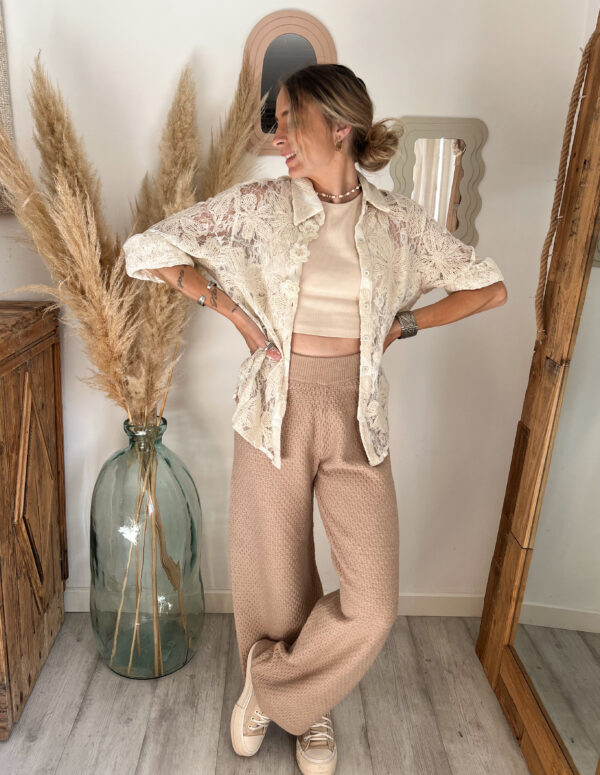 Ensemble cocooning femme SAËL avec chemise ÉLINE ouverte