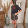 jupe short femme leopard tendance Denim