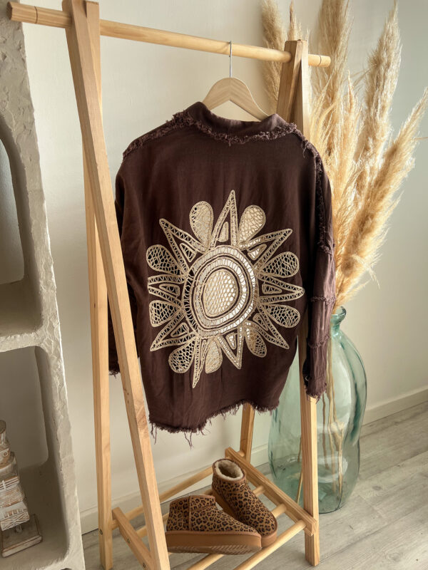 surchemise boheme marron soleil femme dos macramé