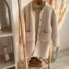 manteau creme Sherpa femme capuche laine