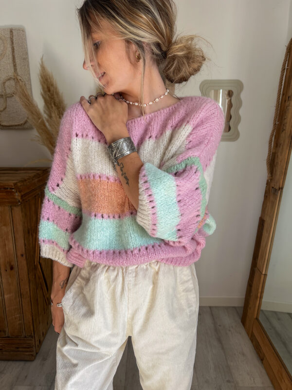 pantalon velours côtelé crème femme loose