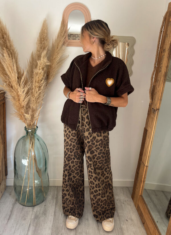 veste bouclette chocolat femme coeur