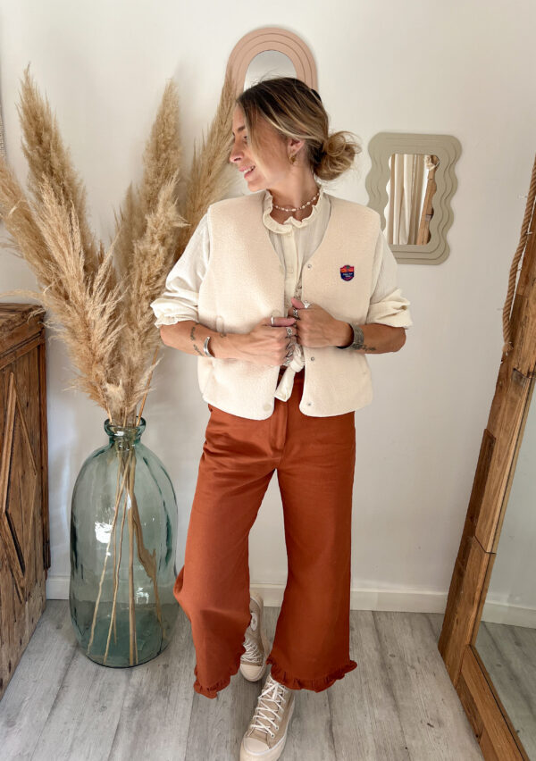 gilet sans manche bohème Sherpa femme