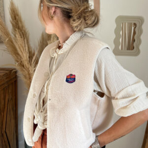 gilet sans manches femme Sherpa écru