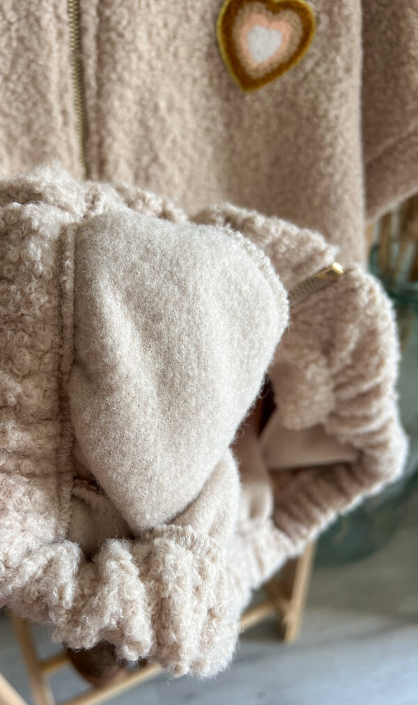 veste bouclette chocolat femme coeur