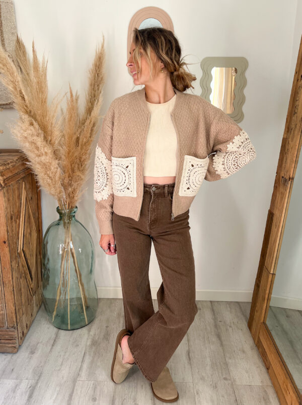 veste gilet broderie boheme