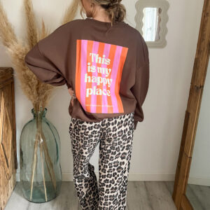 sweat femme chocolat dos couleur velours