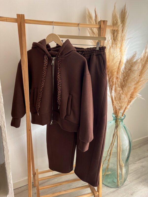 ensemble femme chocolat leopard épais