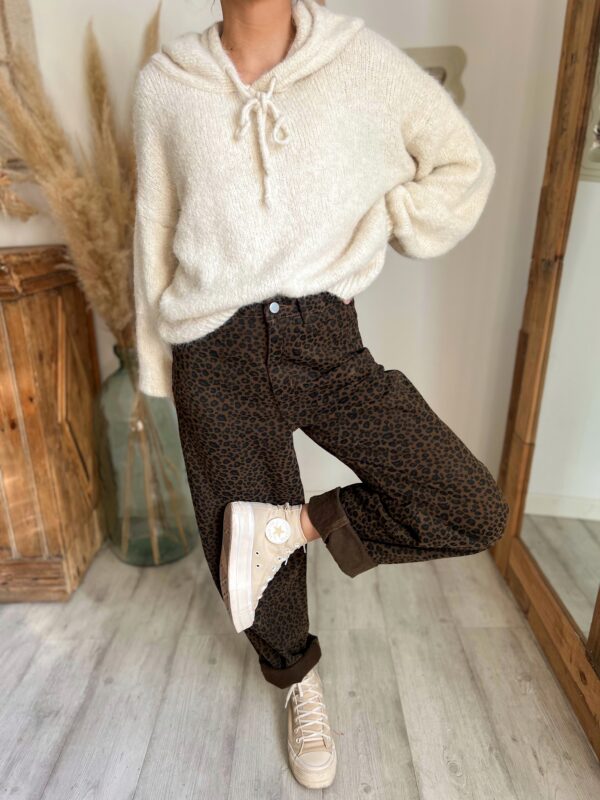 jean leopard femme loose