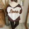 veste bomber love chocolat femme
