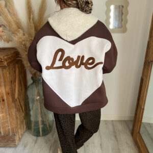 veste bomber love chocolat femme