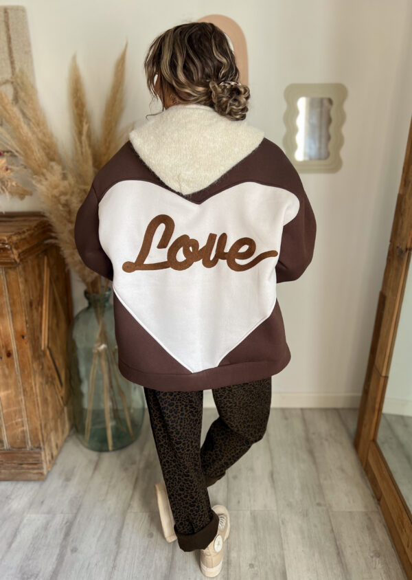 veste bomber love chocolat femme
