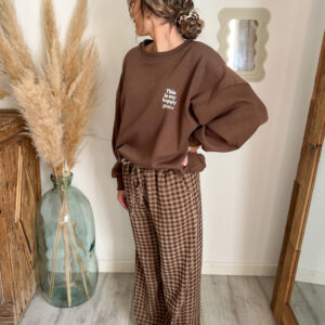 pantalon velours a carreaux femme