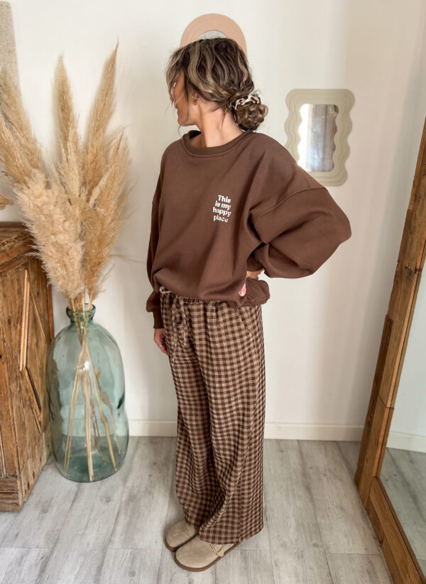 pantalon velours a carreaux femme