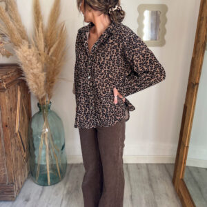 chemise leopard velours épaisse femme