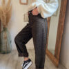 pantalon jean léopard loose femme