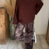 pantalon léopard chocolat femme bandes loose