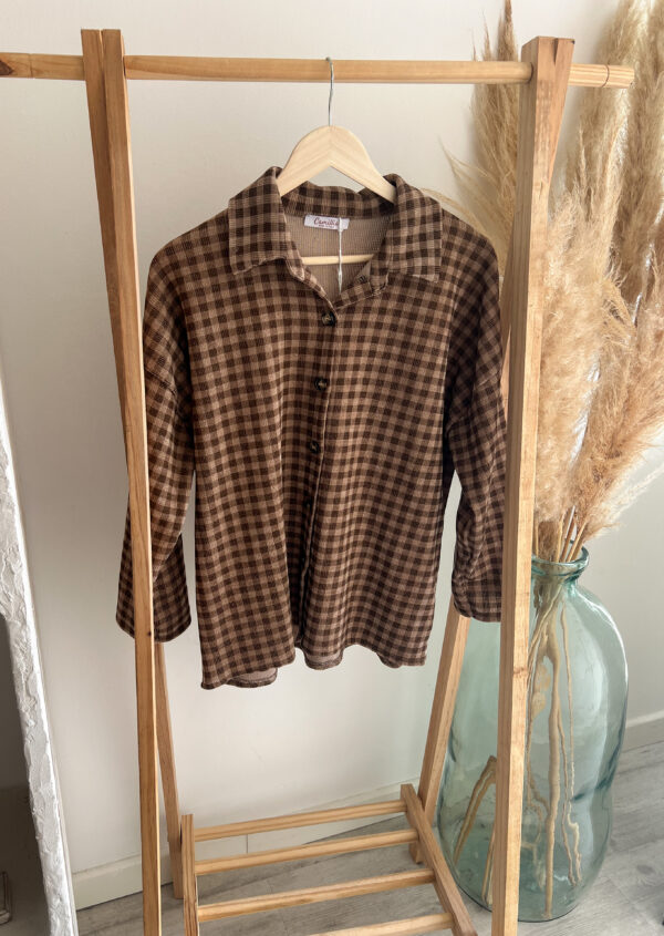 pantalon carreaux marron femme velours côtelé