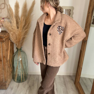 Veste bouclette beige AMAYA