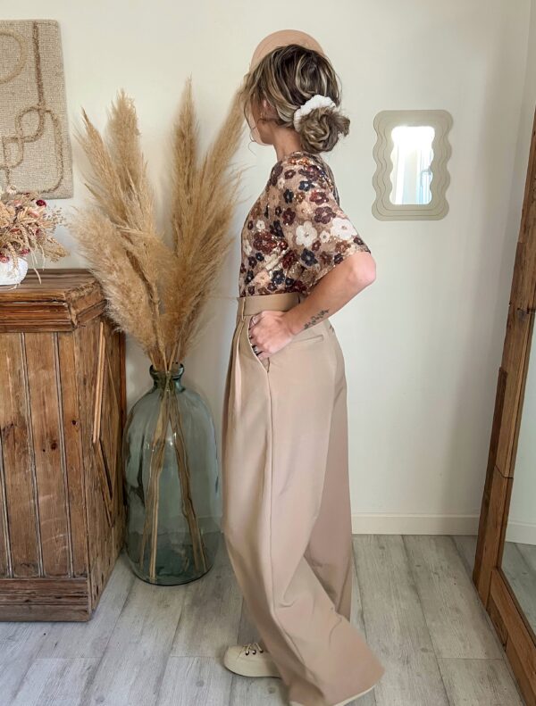 haut sequin femme fleur