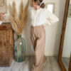 pantalon tailleur femme beige