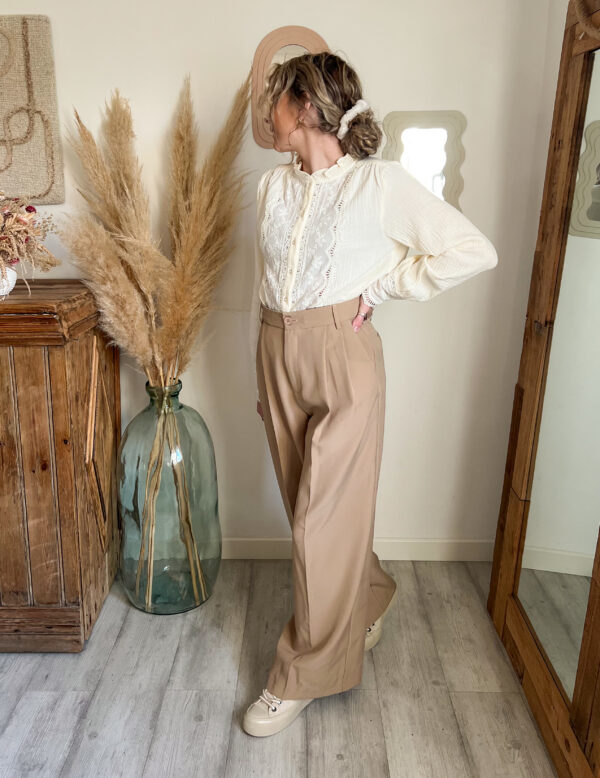pantalon tailleur femme beige