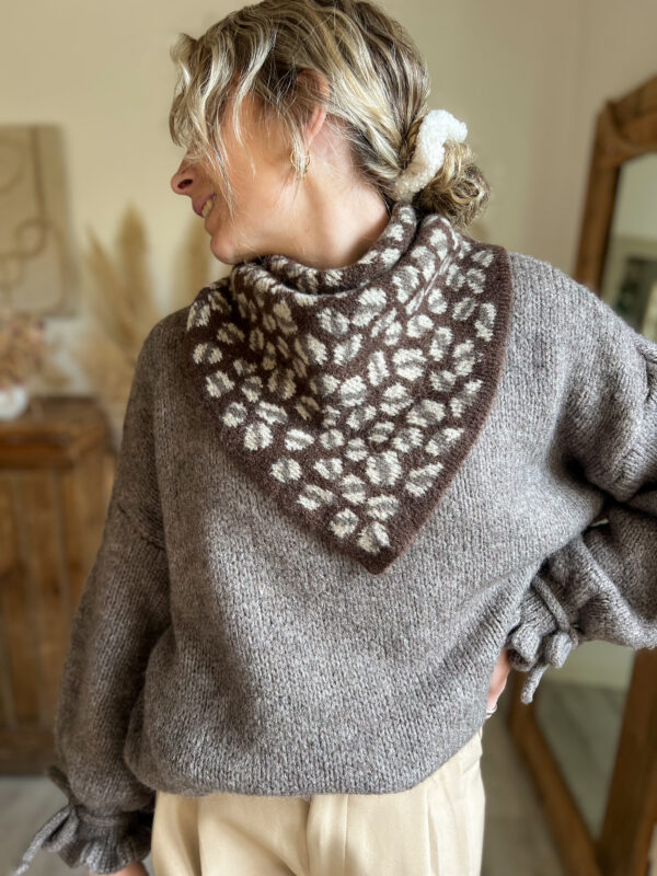 foulard maille leopard femme
