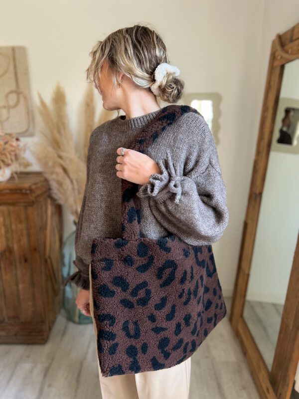 sac xxl moumoute leopard chocolat