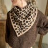 foulard maille triangle leopard beige
