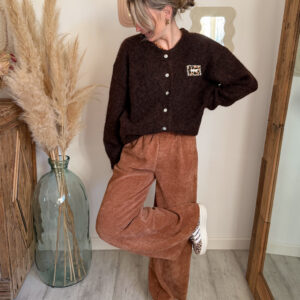 pantalon velours côtelé femme caramel