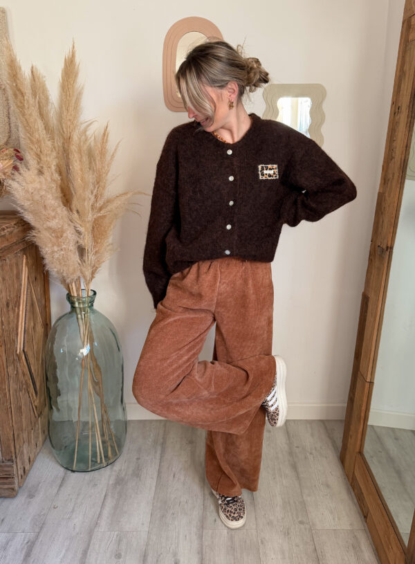 pantalon velours côtelé femme caramel