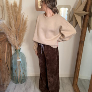pantalon velours fluide femme chocolat