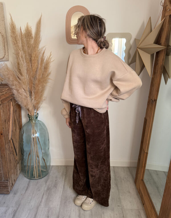 pantalon velours fluide femme chocolat
