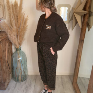 pantalon léopard femme