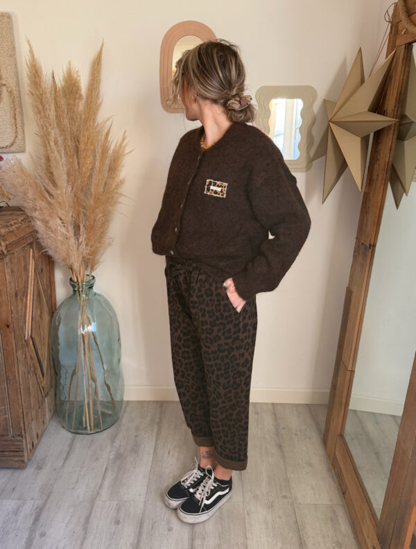 pantalon léopard femme
