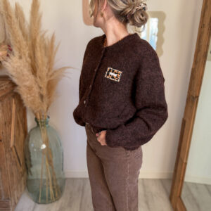 gilet chocolat femme