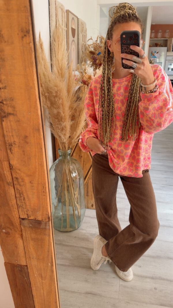 sweat femme imprimé léopard