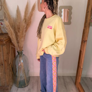 sweat-shirt femme jaune soleil oversize