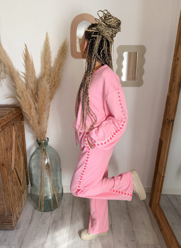 ensemble pantalon femme rose cœur