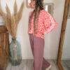 sweat shirt femme leopard coloré abricot comfy sportswear