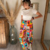 pantalon été coloré femme fluide motif tropical