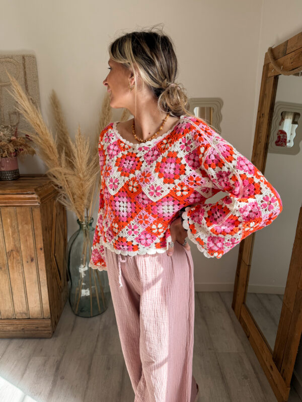 haut femme crochet coloré