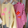 sweatshirt femme mommy jaune rose