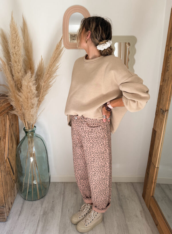 pantalon leopard femme ballon rose