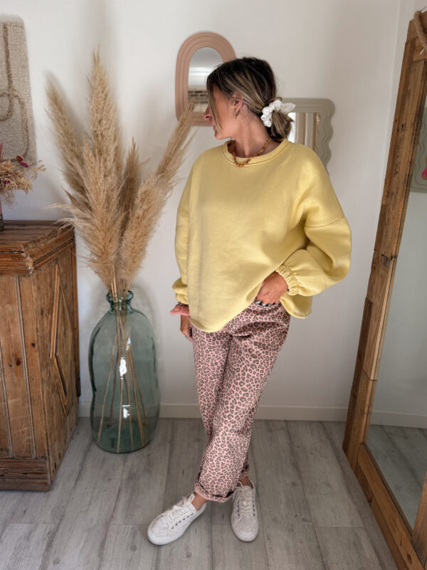 pantalon ballon femme leopard rose